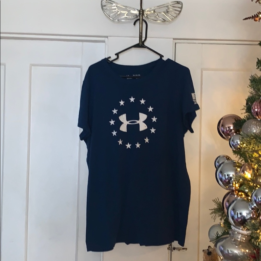 Under armour freedom navy women’s active shirt xxl